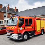 camion présent devant le centre d'incendie et de secours de Barentin