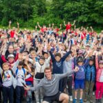 Les enfants accompagnés d'Armand Lecuyer